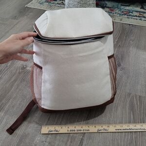 Cream and Brown insulated unisex Backpack